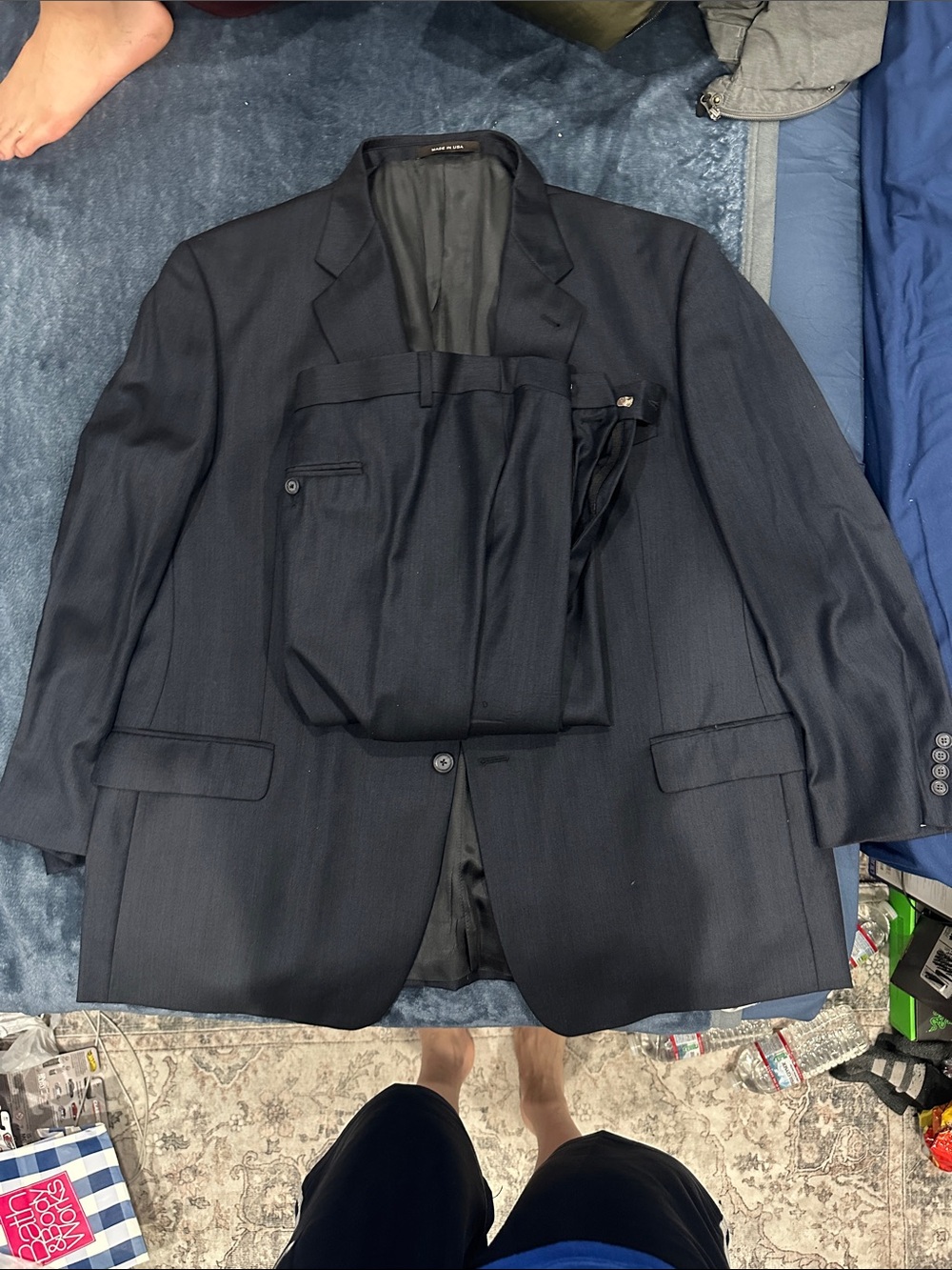 Loro Piana S120 Joseph Abound Men's Navy Blue Two-Piece Suit
